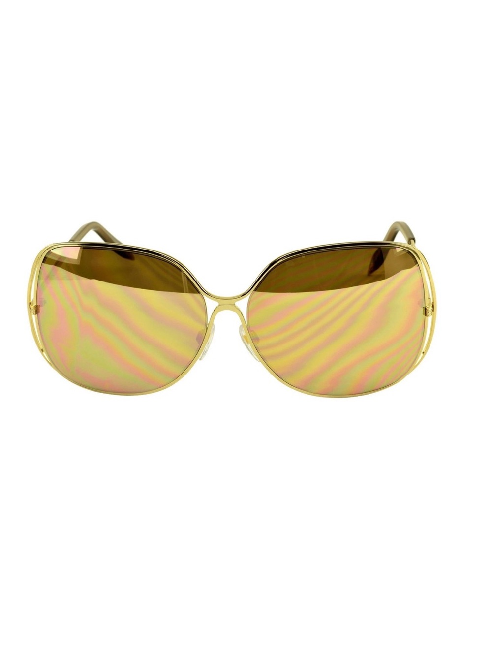 Victoria Beckham Halo Metal Drop VBS64C2 Sunglasses 18K Rose Gold Frame 24K Gold